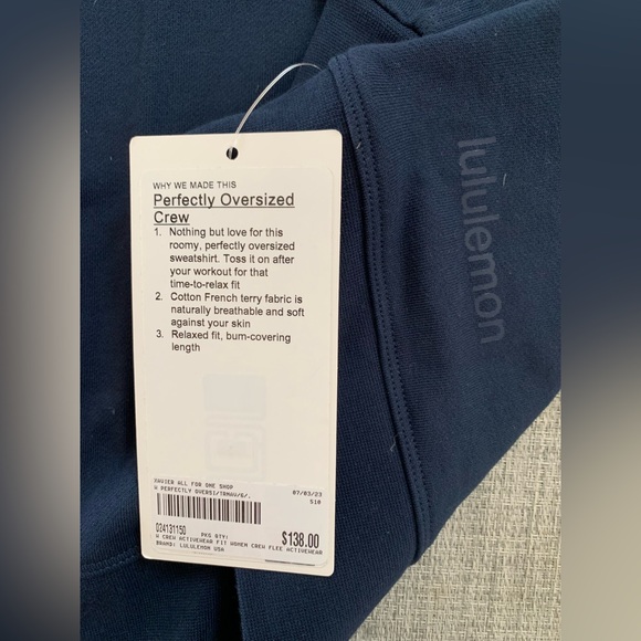 Xavier University Crewneck, Size 6, Lululemon Perfectly Oversized Sweatshirt - Picture 2 of 2